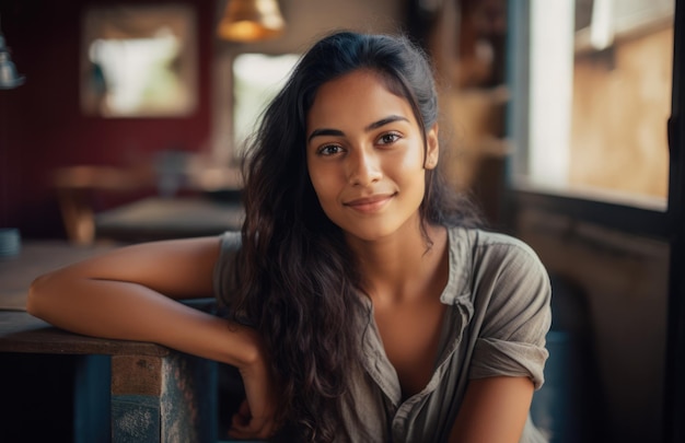 Close-up di una giovane donna indiana