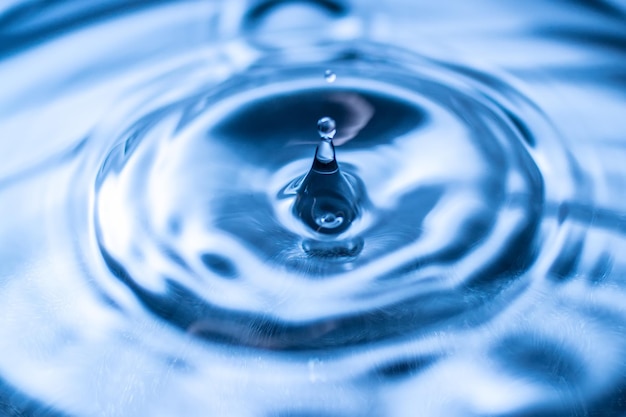Close-up di una goccia che cade in acqua