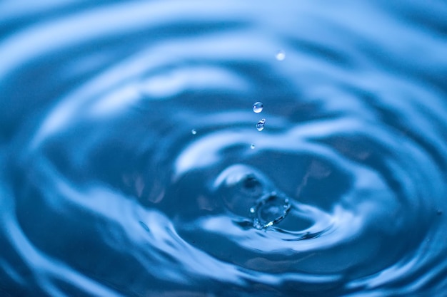 Close-up di una goccia che cade in acqua