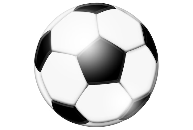 Close-up di una palla da calcio su sfondo bianco