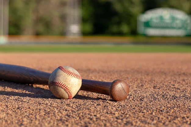 Close-up di una partita di baseball sul campo