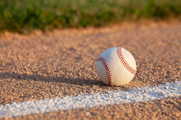 Close-up di una partita di baseball sul campo