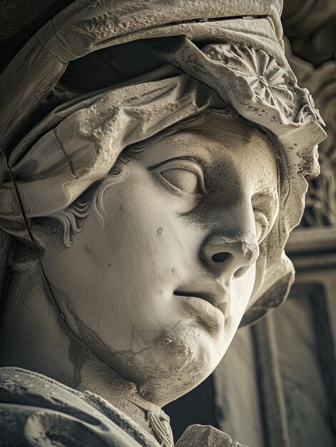 Close-up di una scultura classica