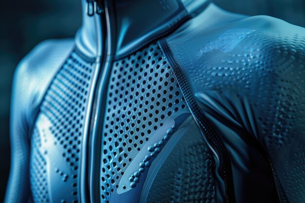 Close-up di una tuta da triathlon contro vari sfondi Accessoire sportivo iperrealistico