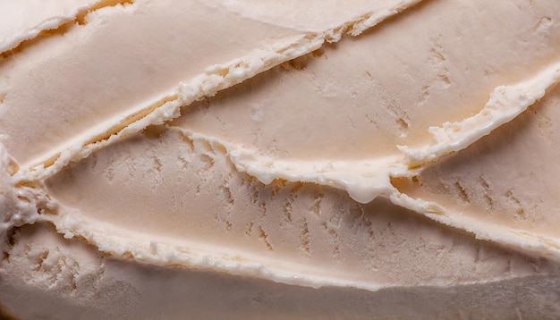 Close up di uno sfondo di consistenza di gelato alla vaniglia Macro shot