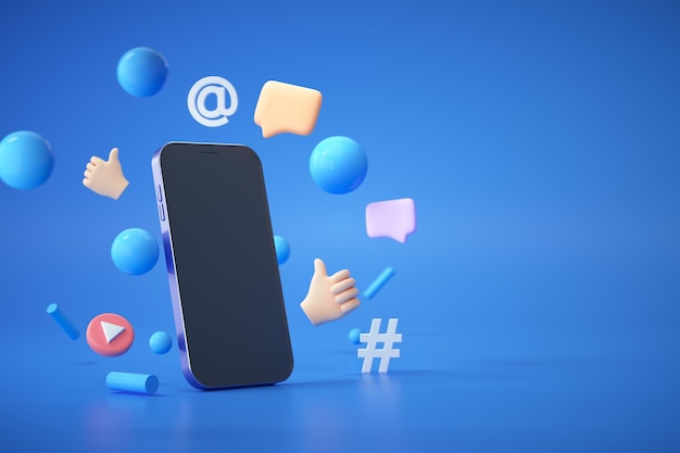 Close-up di uno smartphone sullo sfondo blu