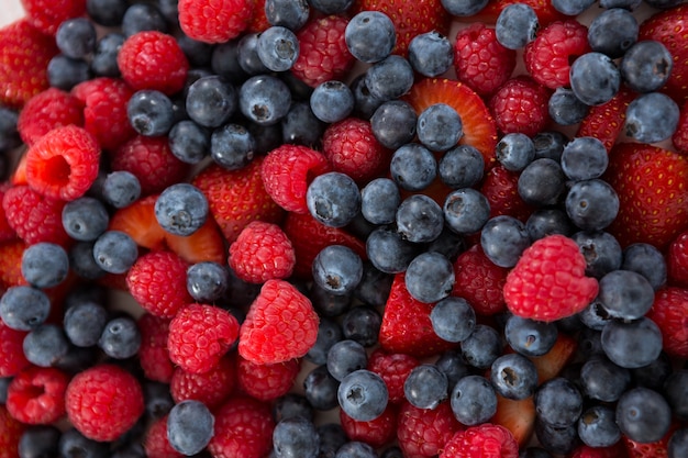Close-up di vari tipi di frutta