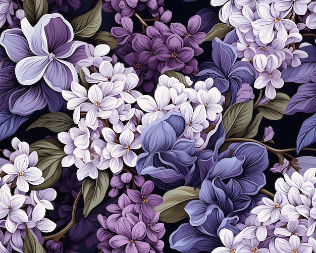 close-up fiori bianchi viola sfondo incredibile nero colore vibrante abbigliamento decorativo blu