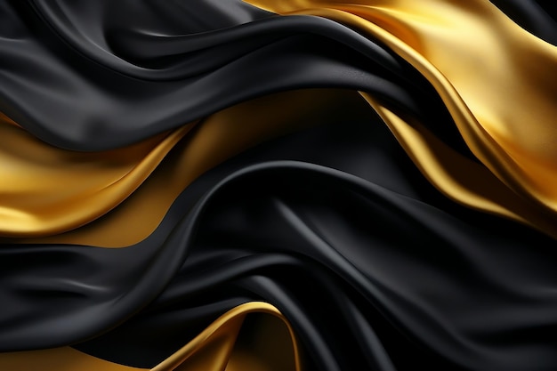 Close Up Gold e Black Fabric Stylish Pattern Generative AI