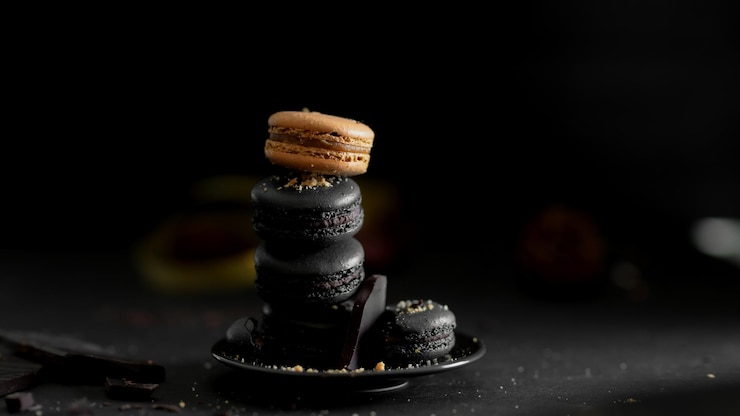 Photo close-up kue kering di atas meja