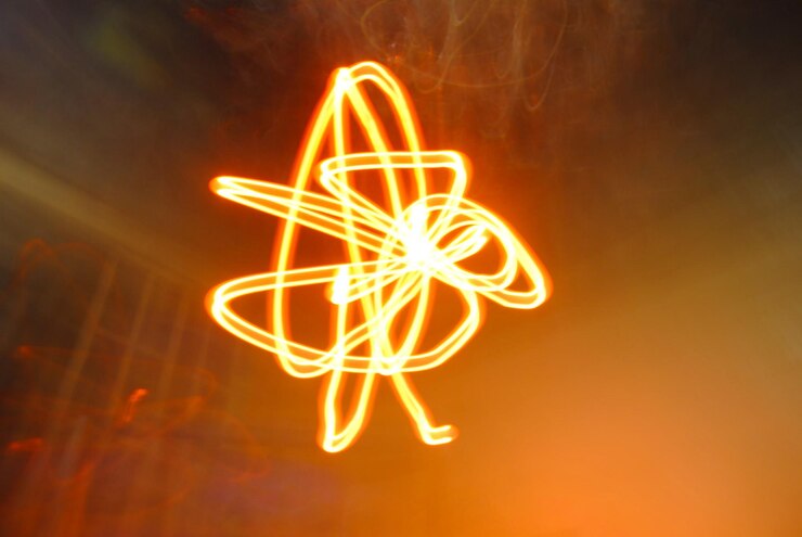 Photo close-up lampu yang menyala