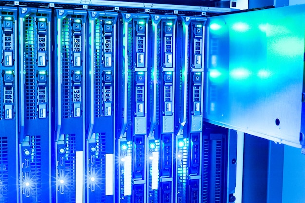 Close-up of illuminated computer part