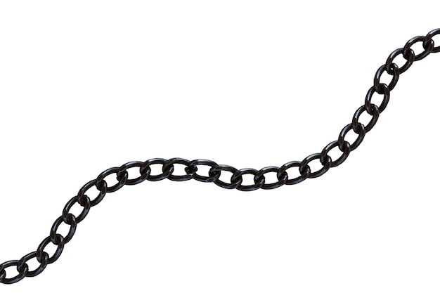 Close up of metal chain. Isolated on a white background.