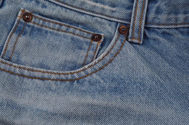 Close-up, parte di pantaloni jeans con tasche