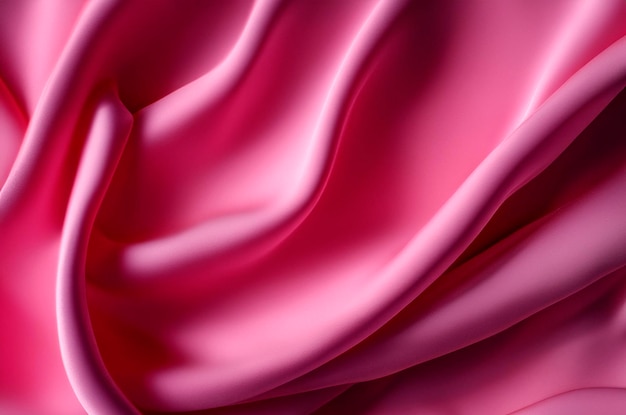 Close up tessuto di seta rosa Il tessuto rosa è disposto onde tessuto satinato viola per lo sfondo