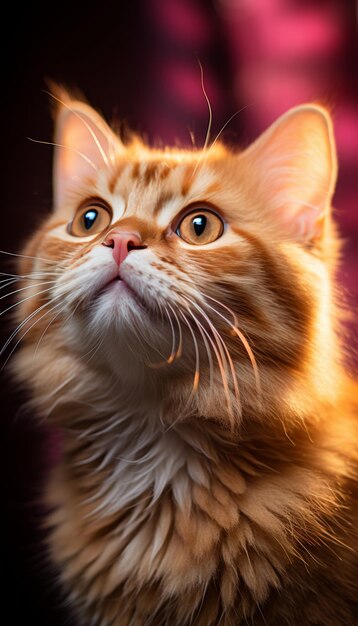 Closeup adorabile gattino soffice con sfondo luminoso foto di animali domestici carini