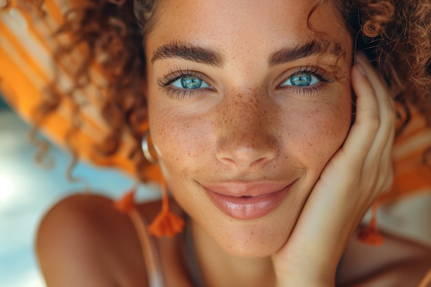 CloseUp della donna con gli occhi blu