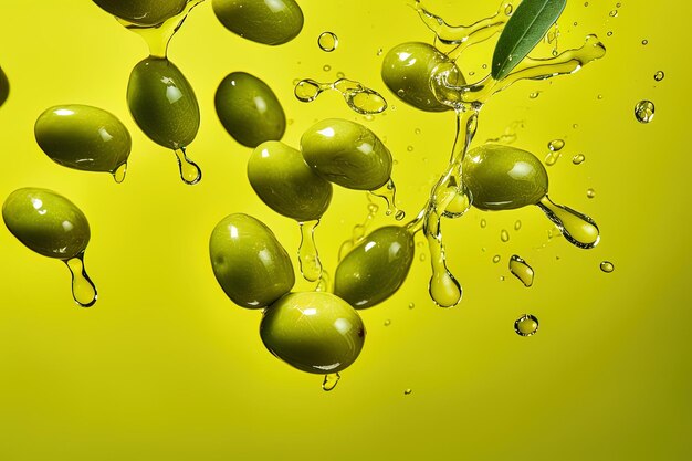 Closeup di olive verdi fresche Concetto di alimenti sani e freschi