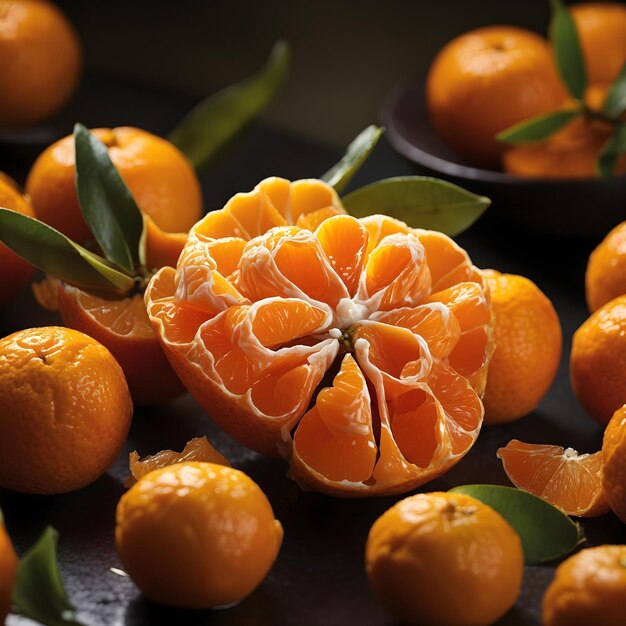 CloseUp di un mandarino con la buccia d'arancia arrotolata