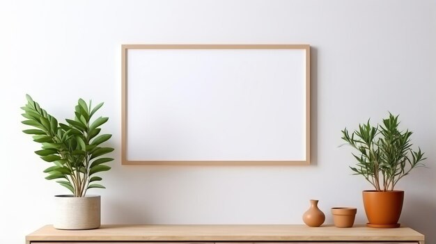 Closeup Mockup vuoto Poster Frame Immagine generata da Ai