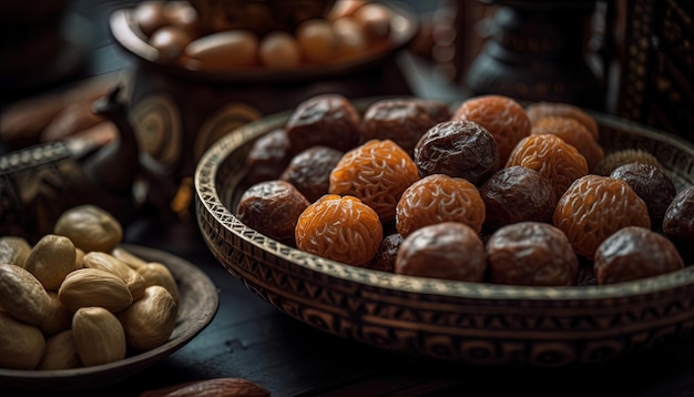 Closeup still life fotografia di dolci tradizionali del Ramadan