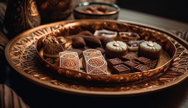 Closeup still life fotografia di dolci tradizionali del Ramadan