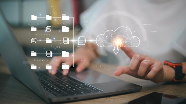 Cloud computing and online storage technologies Internet server services data transfer and data management Document Management System DMS online documentation database