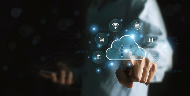 Cloud computing archiviazione di datitecnologia cloudconcetti di reti e servizi Internet