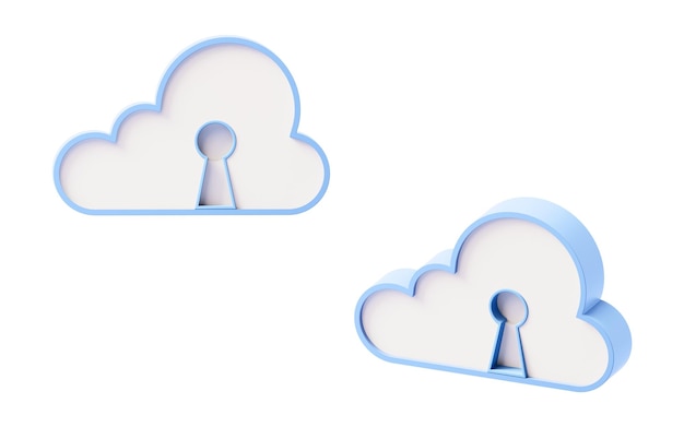 Cloud computing con rendering 3D di blocco di sicurezza