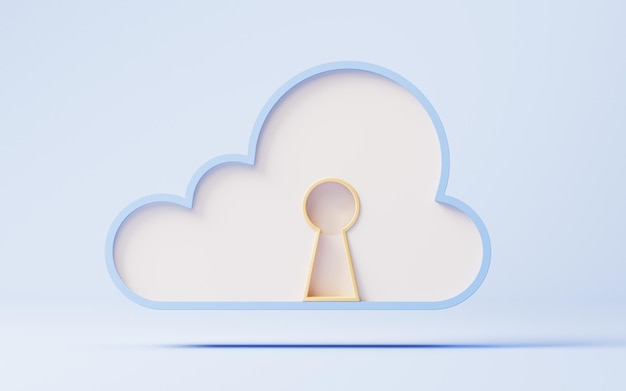 Cloud computing con rendering 3D di blocco di sicurezza