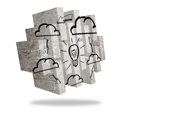 Cloud computing idea sullo schermo astratto