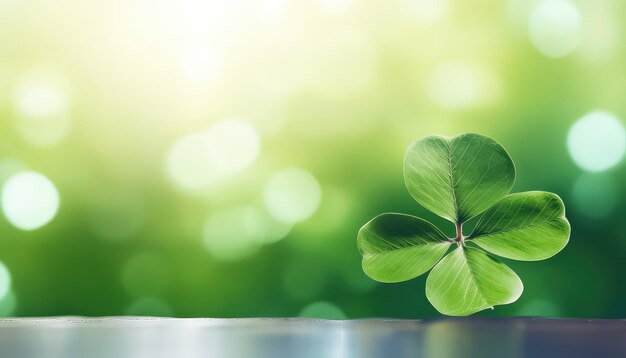 Clover con sfondo sfocato con spazio per il concetto di testo StPatrick's Day