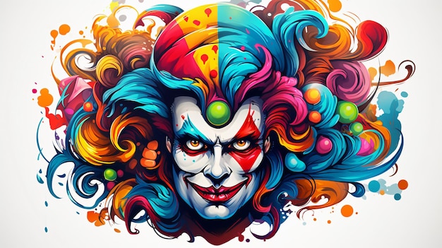 Clown tatuaggio Immagine creativa dai colori vivaci