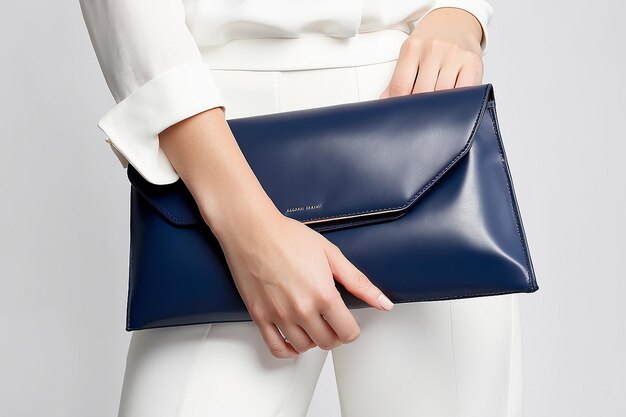 Clutch in pelle minimalista con chiusura magnetica