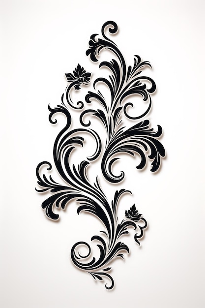 Cnc Laser Cut Quadro in stile barocco con elaborata filigrana e tatuaggio piatto di Acanthus Lea