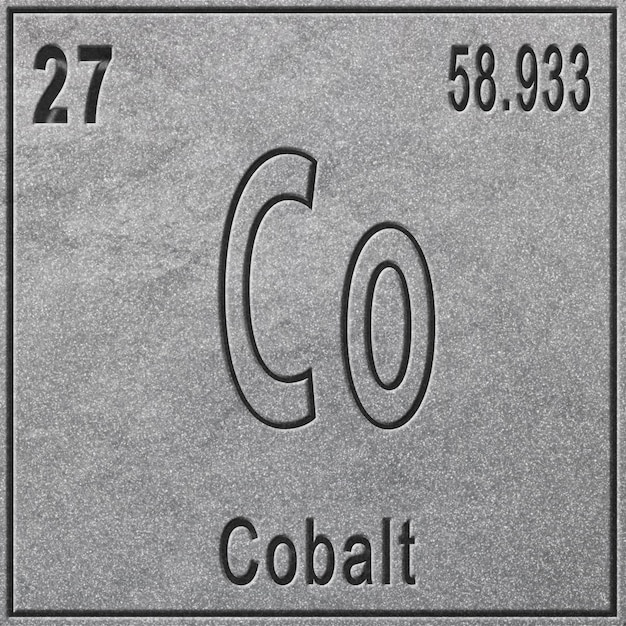 Cobalt chemical element Sign with atomic number and atomic weight