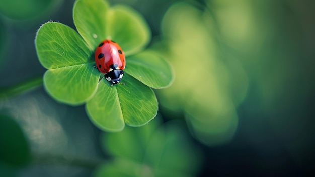 coccinella sul trifoglio generativo Ai