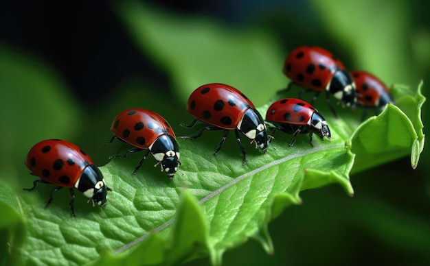 Coccinella sulla foto a macroistruzione dell'erba