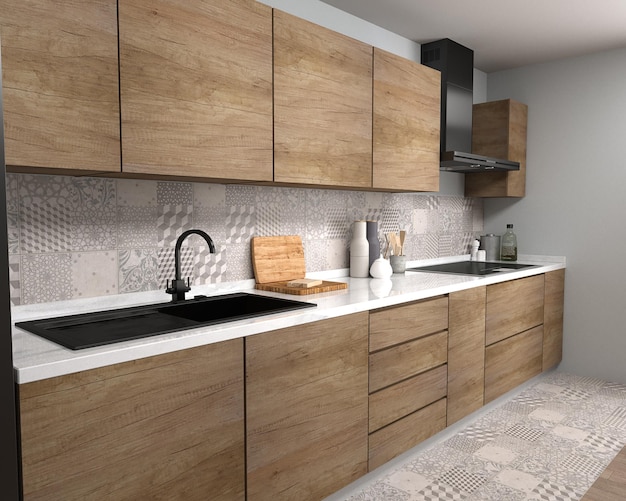 Cocina madera naturale