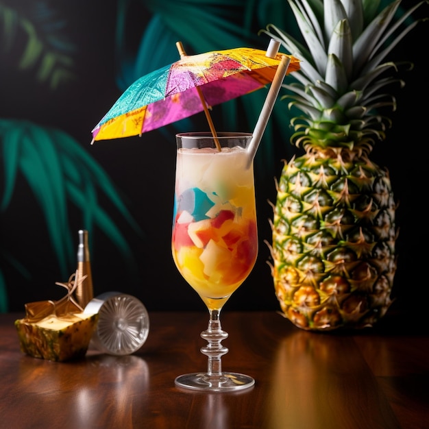 Cocktail al rum all'ananas