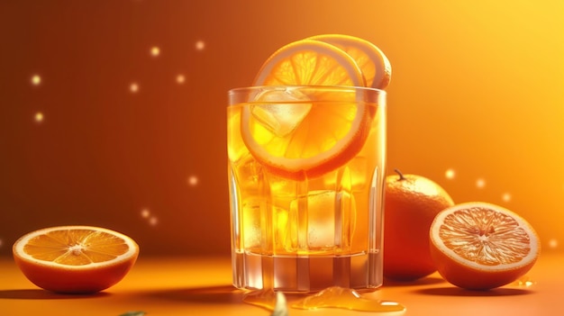 Cocktail all'arancia con arance su un tavolo