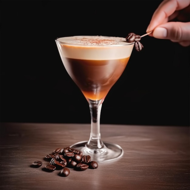 Cocktail con chicchi di caffè