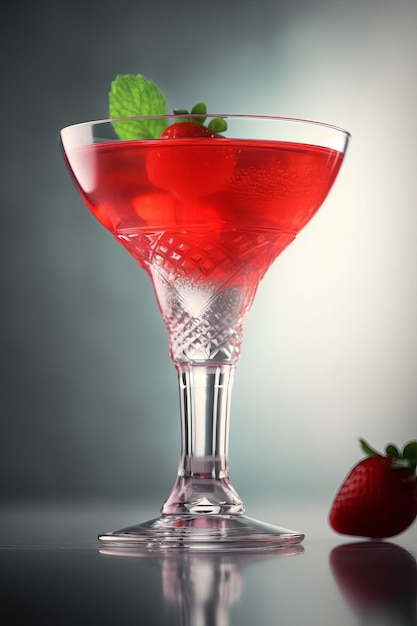 cocktail daiquiri alla fragola in calice di vetro