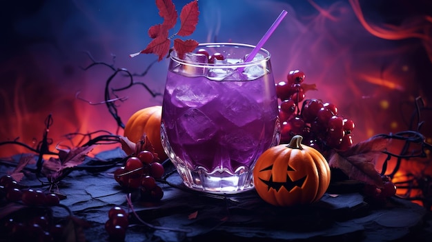 Cocktail di Halloween sfondo di vendita di viola a luna grande