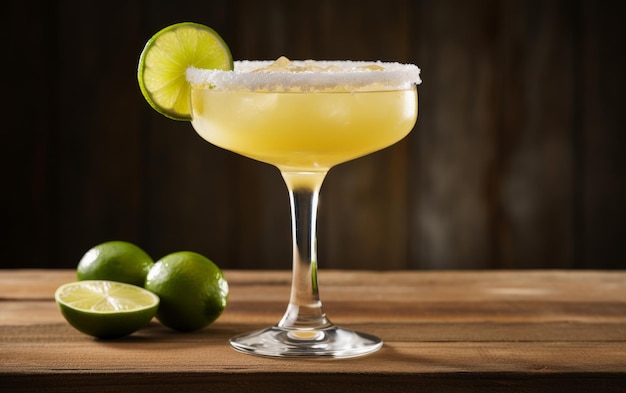 Cocktail di Margarita con guarnizione di lime e menta