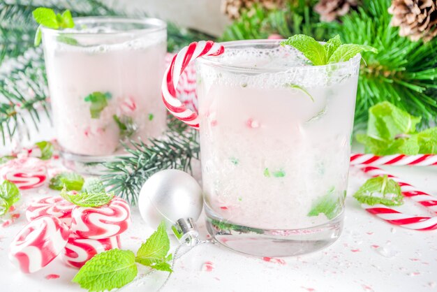 Cocktail di mojito del bastoncino di zucchero di Natale