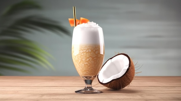 Cocktail di succo di cocco tropicale