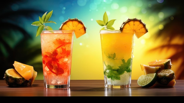 Cocktail di succo di vetro bevanda tropicale