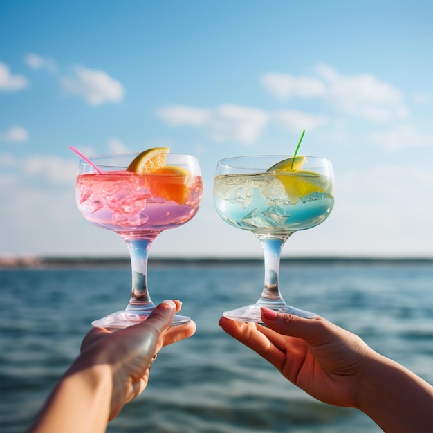Cocktail estivi festa di cocktail sulla spiaggia