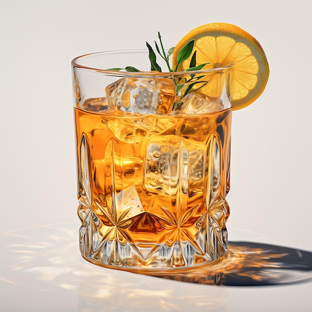 Cocktail estivo con ghiaccio perfetto per il catalogo di bevande